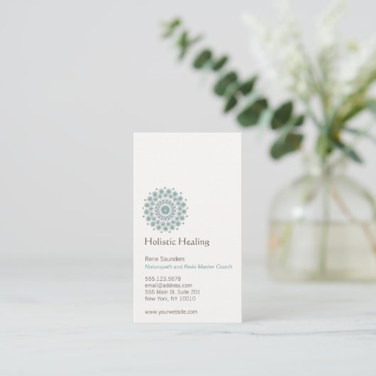 Healing Arts en Natural Healing Circle Logo Visitekaartje (Staand voorkant)