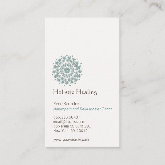 Healing Arts en Natural Healing Circle Logo Visitekaartje (Voorkant)