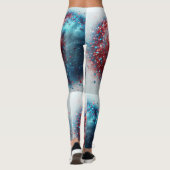 Healing blauw en rood "Ik ben gezegend" Leggings (Achterkant)