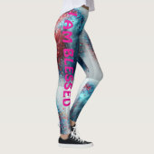 Healing blauw en rood "Ik ben gezegend" Leggings (Rechts)