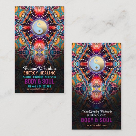 Healing Blue Light Energy Visitekaartje (Voorkant / Achterkant)