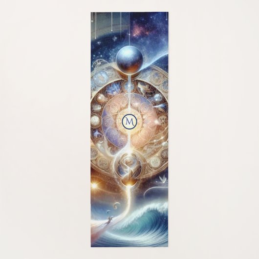 Healing Celestial Spiritueel Wave Monogram Yogamat (Achterkant)