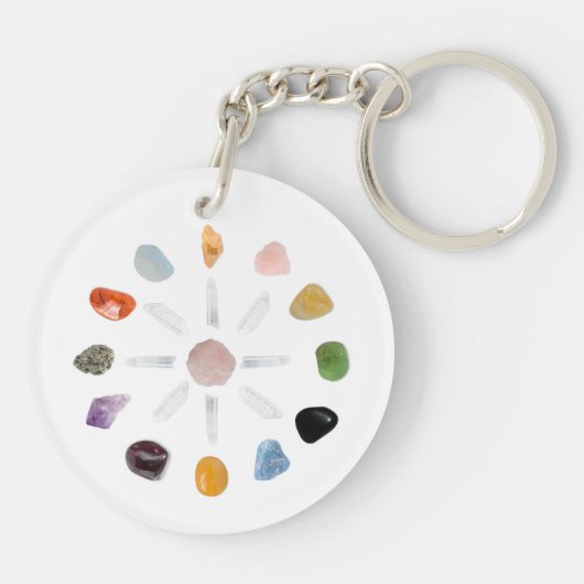 *~* Healing Chakra Crystal Grid Energy Sleutelhanger (Achterkant)