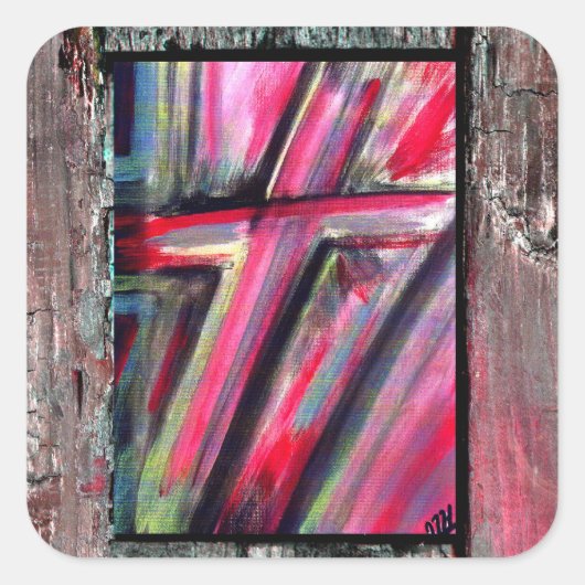 Healing Cross Vierkante Sticker (Voorkant)