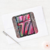 Healing Cross Vierkante Sticker (Envelop)