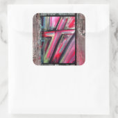 Healing Cross Vierkante Sticker (Tas)