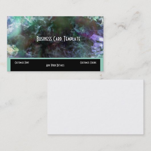 Healing Crystal Colors Blauwgroen Amethyst Visitekaartje (Voorkant / Achterkant)