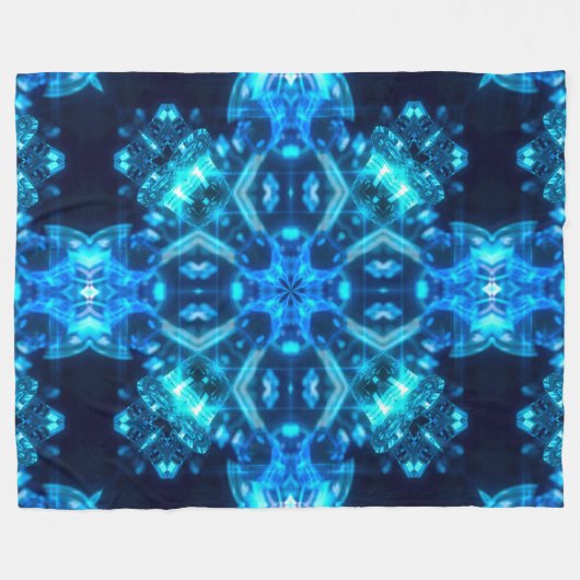 Healing Crystal Light is Energy Mandala Fleece Deken (Voorkant (Horizontaal))