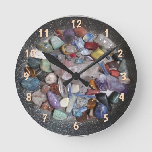 Healing Crystal/Stone Clock Ronde Klok (Voorkant)
