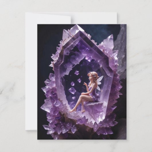 Healing Crystals Amethyst Fairy Bedankkaart (Voorkant)