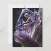 Healing Crystals Amethyst Fairy Birthday Kaart (Voorkant)