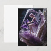 Healing Crystals Amethyst Fairy Birthday Kaart (Voorkant / Achterkant)