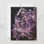 Healing Crystals Amethyst Fairy Verjaardag Bedankkaart (Voorkant)