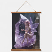 Healing Crystals Amethyst Fairy Wall Art Hangend Wandkleed (Voorkant)