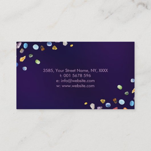 Healing Crystals Foliage Ornament Visitekaartje (Achterkant)