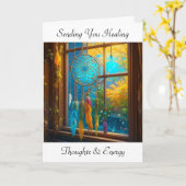 Healing Energy Dreamcatcher in venster | Goed doen Kaart (Gele Bloem)