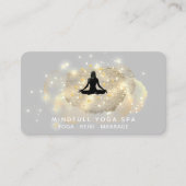 *~* Healing Energy Gold Woman Yoga Lotus Business Visitekaartje (Voorkant)