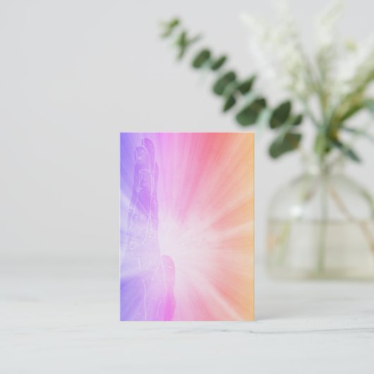 *"~* Healing Energy Hands Directing Healing Rays Visitekaartje (Staand voorkant)