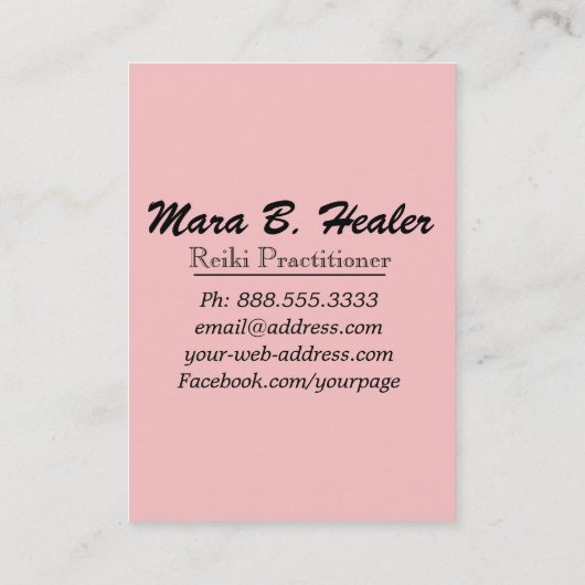 *"~* Healing Energy Hands Directing Healing Rays Visitekaartje (Achterkant)