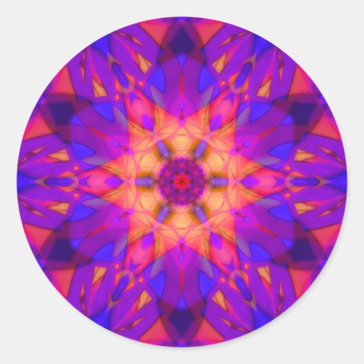 Healing Energy Mandala Ronde Sticker (Voorkant)