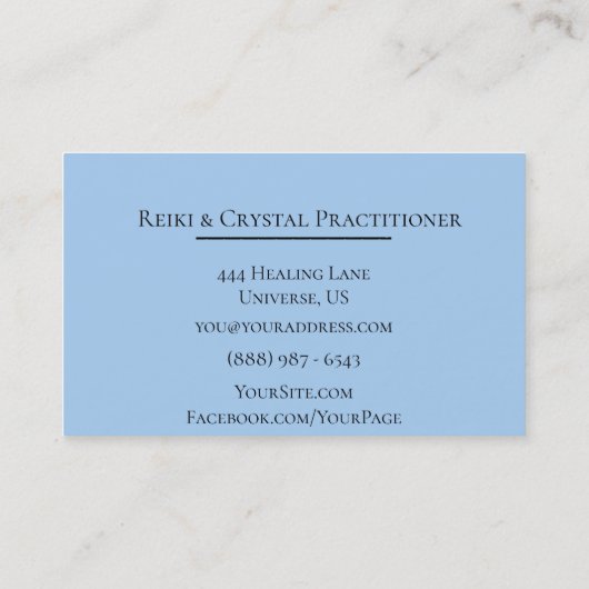 *~* Healing Energy Massage Yoga Reiki Crystal Visitekaartje (Achterkant)
