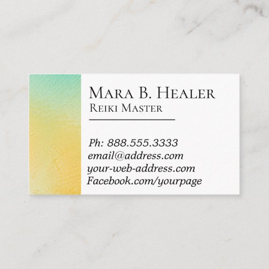 *~* Healing Energy Reiki Master Reiki Practitioner Visitekaartje (Achterkant)