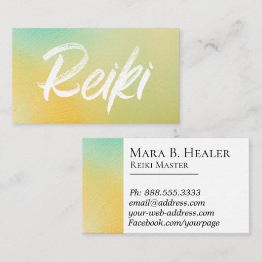 *~* Healing Energy Reiki Master Reiki Practitioner Visitekaartje (Voorkant / Achterkant)