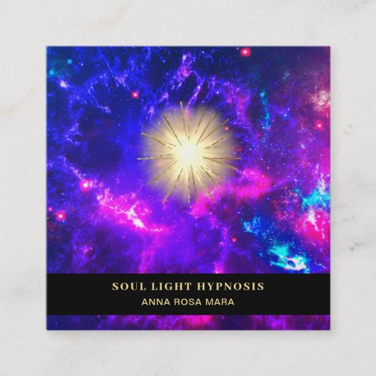 *~* Healing Energy Sun Burst Universe Star Galaxy Vierkante Visitekaartje (Voorkant)