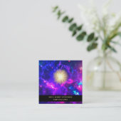 *~* Healing Energy Sun Burst Universe Star Galaxy Vierkante Visitekaartje (Staand voorkant)