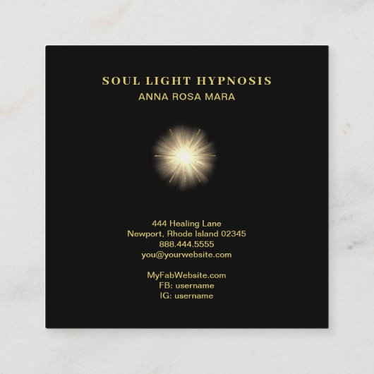 *~* Healing Energy Sun Burst Universe Stars Cosmic Vierkante Visitekaartje (Achterkant)
