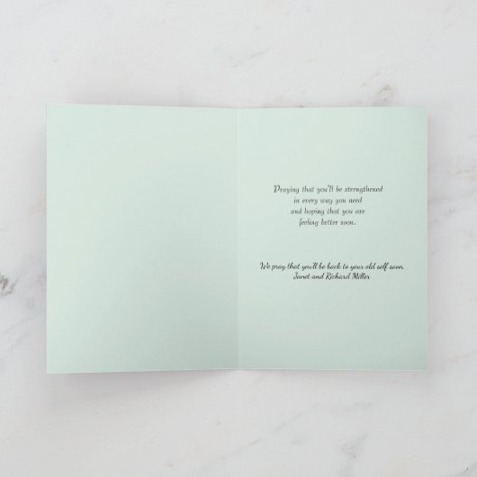 Healing Gebed Custom Get Well Binnenkort Jesus Flo Kaart (Binnen)