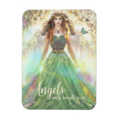 Healing Green Forest Angel – Engelen lopen naast j Magneet (Verticaal)