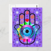 Healing Hamsa briefkaart (Voorkant / Achterkant)
