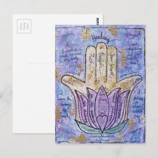 Healing Hamsa Briefkaart (Voorkant / Achterkant)