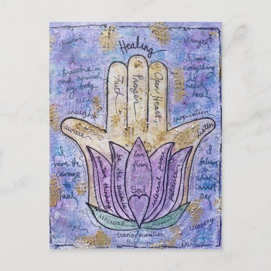 Healing Hamsa Briefkaart (Voorkant)