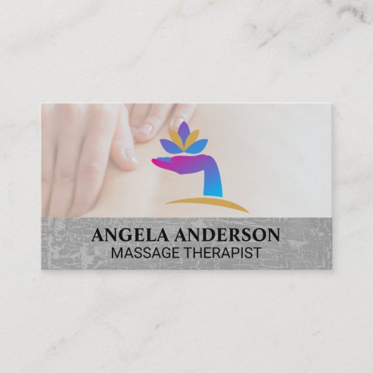 Healing Hand Logo | Massagetherapie sessie Visitekaartje (Voorkant)