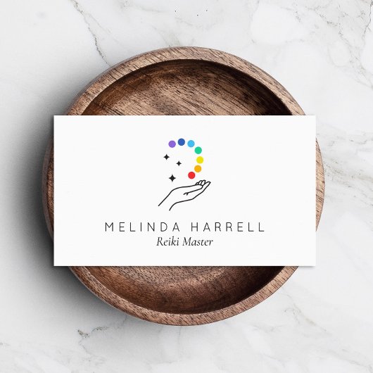 Healing Hand Logo Reiki, Genezer, Wellness Visitekaartje