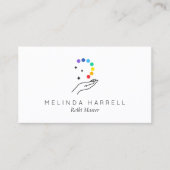 Healing Hand Logo Reiki, Genezer, Wellness Visitekaartje (Voorkant)
