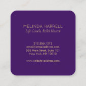 Healing Hand Logo Reiki, Massage Bright Paarse Vierkante Visitekaartje (Achterkant)