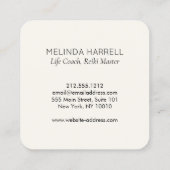 Healing Hand Logo Reiki, Massage, Wellness Ivoor Vierkante Visitekaartje (Achterkant)