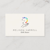 Healing Hand Logo Reiki, Massage, Wellness Ivoor Visitekaartje (Voorkant)