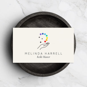 Healing Hand Logo Reiki, Massage, Wellness Ivoor Visitekaartje
