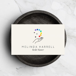 Healing Hand Logo Reiki, Massage, Wellness Ivoor Visitekaartje