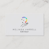 Healing Hand Logo Reiki, Massage, Wellness Lt Grey Visitekaartje (Voorkant)