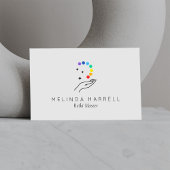 Healing Hand Logo Reiki, Massage, Wellness Lt Grey Visitekaartje