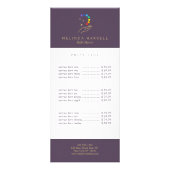 Healing Hand Logo Reiki, Massage, Wellness Paarse Reclamekaart (Voorkant)