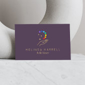 Healing Hand Logo Reiki, Massage, Wellness Paarse Visitekaartje