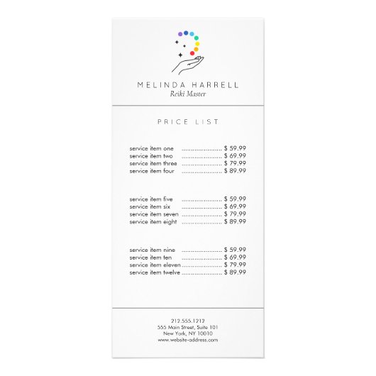Healing Hand Logo Reiki, Massage, Wellness Reclamekaart (Voorkant)