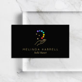 Healing Hand Logo Reiki, Massage, Wellness Zwart Visitekaartje