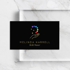 Healing Hand Logo Reiki, Massage, Wellness Zwart Visitekaartje